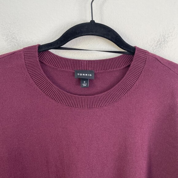 Torrid 0 Womens Large Long Sleeve Cropped 2fer Sweater Knit Top Preppy Academia - Picture 7 of 9